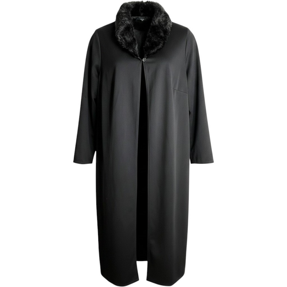 Connected Womens Size 14‎ Black Faux Fur Long Sleeve Polyester Cape Shawl NWT